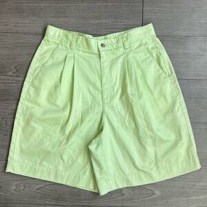 Vtg Y2K Liz Sport Key Lime Green High Waisted Camp Shorts Mom Shorts Size 14
